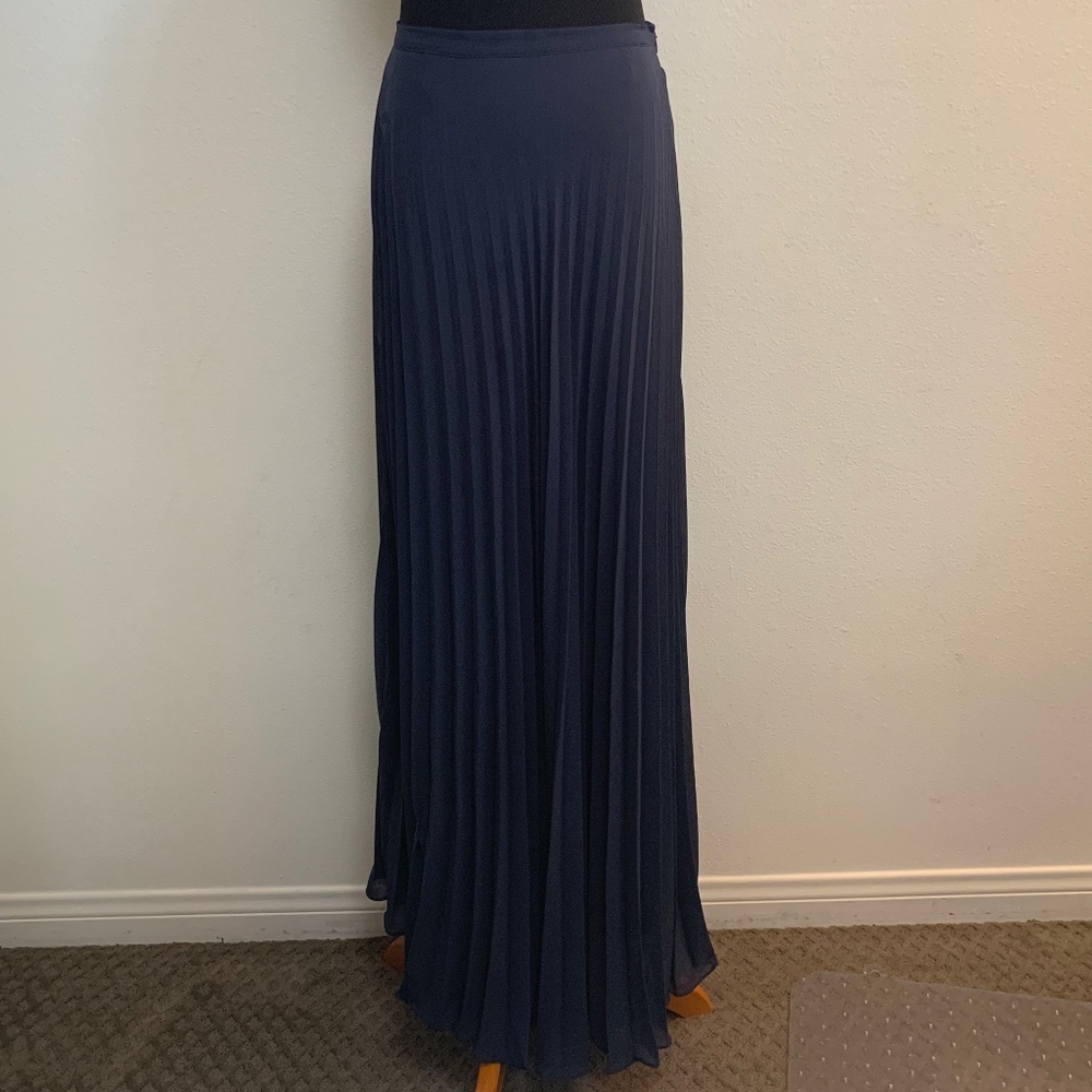 Navy Blue Accordion Skirt